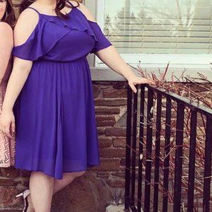 Cold Shoulder Flowy Midi Dress (Torrid Size 2)